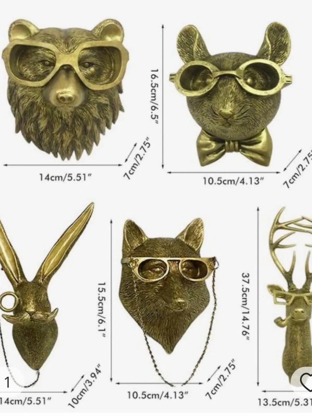 Bronze Hare Wall Sculpture with Mustache & Monocle Accent